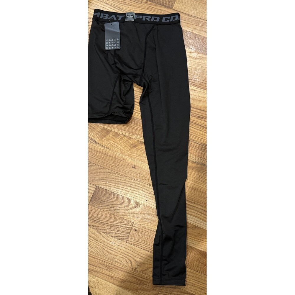 Nwt Mens Pro Combat One Leg Compression Black Pants XS